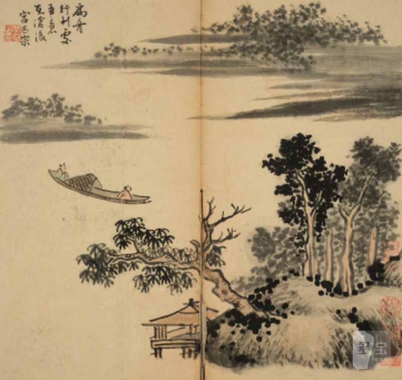 宫昌宗（1633-1678） 行舟图
